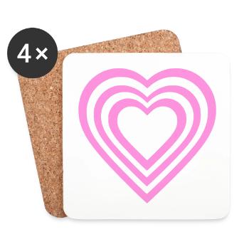 Heart - Coasters (set of 4) - white - Front