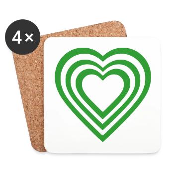 Heart - Coasters (set of 4) - white - Front