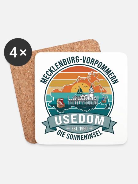 Usedom Inselidylle am Sonnenuntergang - Untersetzer (4er-Set) - Weiß
