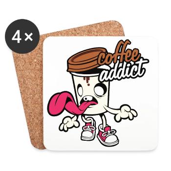 coffee addict - Coasters (set of 4) - white - Front