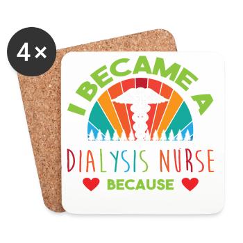 Dialysis Nurse - Coasters (set of 4) - white - Front