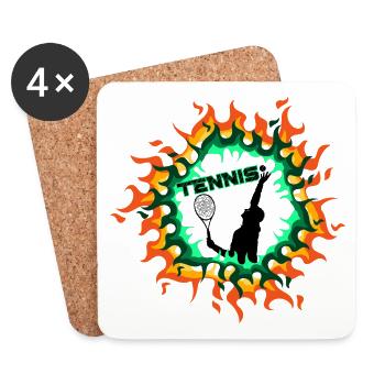 Hoop Flames Tennis - Coasters (set of 4) - white - Front