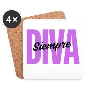 DIVA Always – Design minimaliste - Dessous de verre (lot de 4) - blanc - Devant