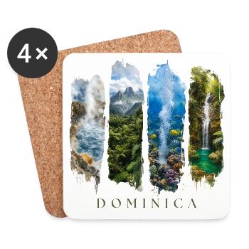 Dominica Vacation Travel – Caribbean Nature & Country - Coasters (set of 4) - white - Front
