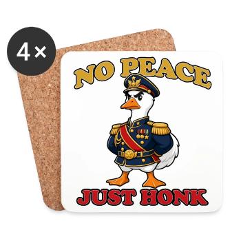 No Peace Just Honk Goose Commander Maskottchen - Untersetzer (4er-Set) - Weiß - Vorne
