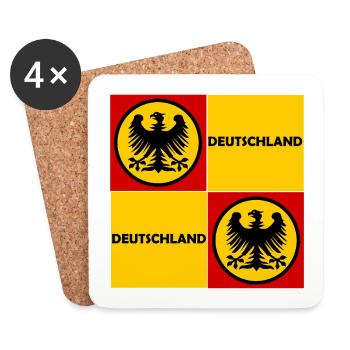 Deutschland Quadrat Wappen - Untersetzer (4er-Set) - Weiß - Vorne