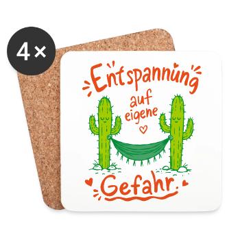 Relaxation at Your Own Risk Doodle - Coasters (set of 4) - white - Front
