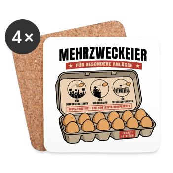 Mehrzweckeier - Für besondere Anlässe - Untersetzer (4er-Set) - Weiß - Vorne