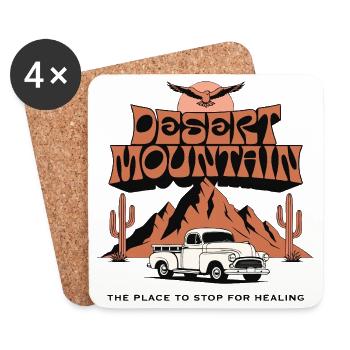 Desert Mountain Vintage Truck - Untersetzer (4er-Set) - Weiß - Vorne