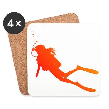 Gift idea for a diving fan with freediving - Coasters (set of 4) - white - Front