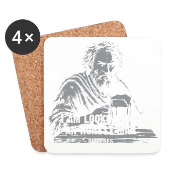 Diogenes Honest Man Quest - Coasters (set of 4) - white - Front