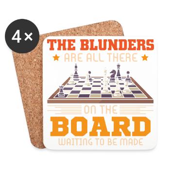 Échiquier des joueurs d’échecs - Dessous de verre (lot de 4) - blanc - Devant