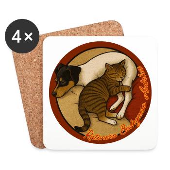Bodeguero_Katze - Untersetzer (4er-Set) - Weiß - Vorne