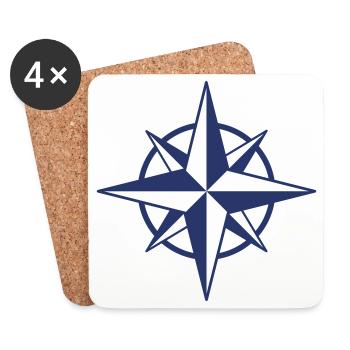 Compass Rose Symbollinie Symbol Navigation Vektor Ar - Untersetzer (4er-Set) - Weiß - Vorne