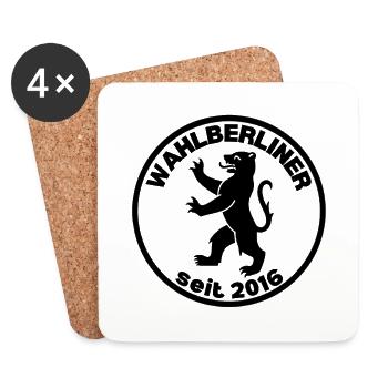 Wahlberliner Seit 2016 - Berlin Umzug Geschenk - Untersetzer (4er-Set) - Weiß - Vorne