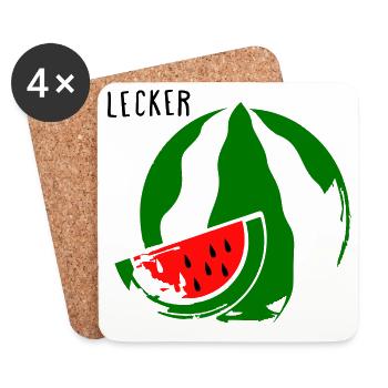 Melone - Untersetzer (4er-Set) - Weiß - Vorne