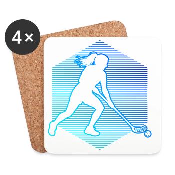 Idée cadeau Innebandy pour un joueur de floorball - Dessous de verre (lot de 4) - blanc - Devant