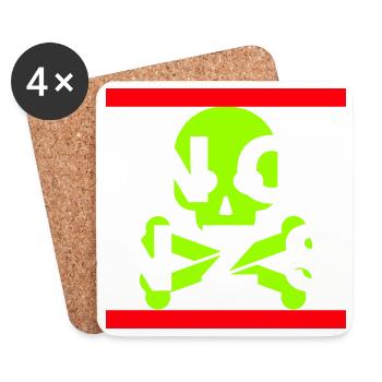 NO NZS, NEVER AGAIN, ANTI-FASCISM, NO AFD GREEN - Coasters (set of 4) - white - Front
