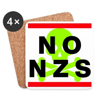 PAS DE NZS, PLUS JAMAIS, D’ANTIFASCISME, PAS D’AFD GREEN - Dessous de verre (lot de 4) - blanc - Devant