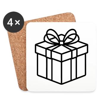 Boîte cadeau - Dessous de verre (lot de 4) - blanc - Devant