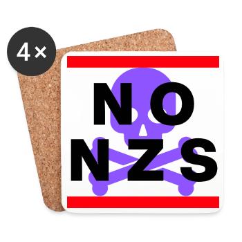 NO NZS, NEVER AGAIN, ANTI-FASCISM, NO AFD PURPLE - Coasters (set of 4) - white - Front