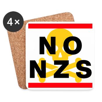 NO NZS, NEVER AGAIN, ANTI-FASCISM, NO AFD YELLOW - Coasters (set of 4) - white - Front