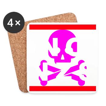 NO NZS, NEVER AGAIN, ANTI-FASCISM, NO AFD PINK - Coasters (set of 4) - white - Front