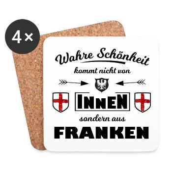 Heraldisches Schildtrio Franken - Untersetzer (4er-Set) - Weiß - Vorne
