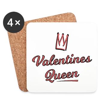 Valentines Queen Script Crown - Untersetzer (4er-Set) - Weiß - Vorne