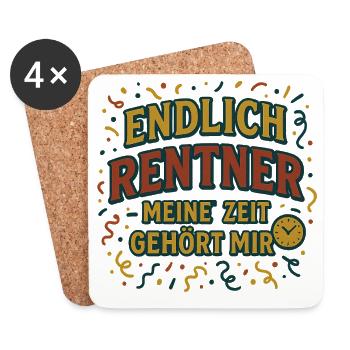 Endlich Rentner – Meine Zeit gehört mir - Untersetzer (4er-Set) - Weiß - Vorne