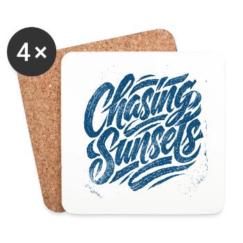 À la poursuite du lever du soleil - Dessous de verre (lot de 4) - blanc - Devant