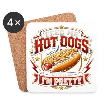 Give me hotdogs and tell me I'm a real - Coasters (set of 4) - white - Front