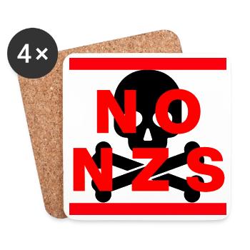 NO NZS NEVER AGAIN ANTI-FASCISM NO AFD BLACK - Coasters (set of 4) - white - Front