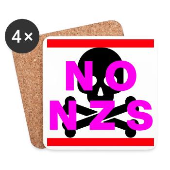 NO NZS NEVER AGAIN ANTIFASCISM NO AFD PINK - Coasters (set of 4) - white - Front