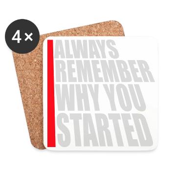 Always Remember Why You Started Motivation Spruch - Untersetzer (4er-Set) - Weiß - Vorne