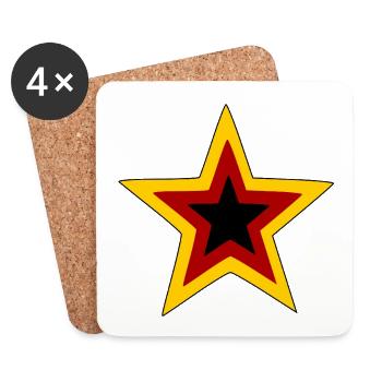 Germany Retro Star Logo - Coasters (set of 4) - white - Front