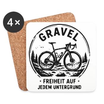 Gravel Freiheit auf jedem Untergrund - Untersetzer (4er-Set) - Weiß - Vorne