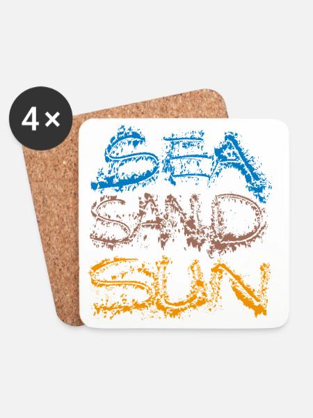 Sea Sand Sun  - Untersetzer (4er-Set) - Weiß