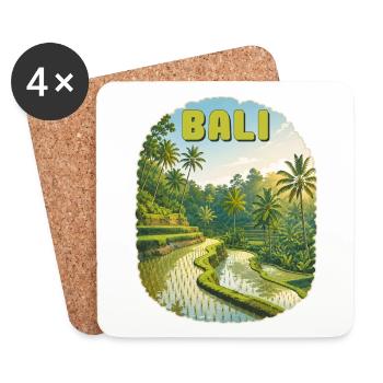 Bali - Dessous de verre (lot de 4) - blanc - Devant