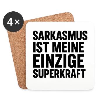 Sarkasmus ist meine Superkraft - Untersetzer (4er-Set) - Weiß - Vorne