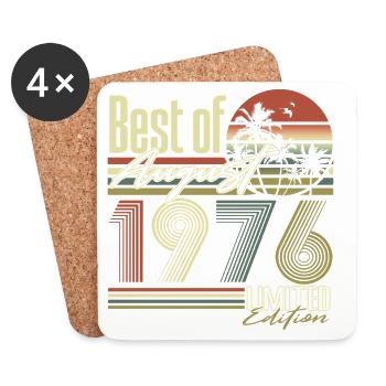 August 1976 Vintage Retro Birthday Gift Goon - Coasters (set of 4) - white - Front