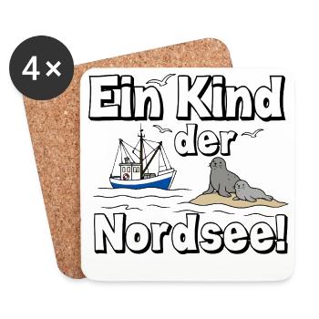 Ein Kind der Nordsee Robben - Untersetzer (4er-Set) - Weiß - Vorne