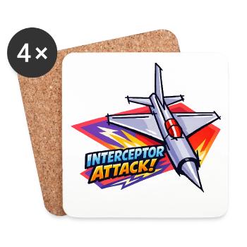 Interceptor Jet Attack Graphic - Coasters (set of 4) - white - Front