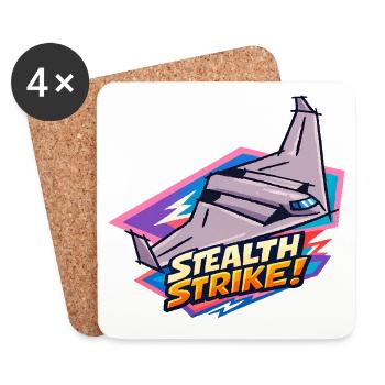 Stealth Strike Jet Graphic - Coasters (set of 4) - white - Front