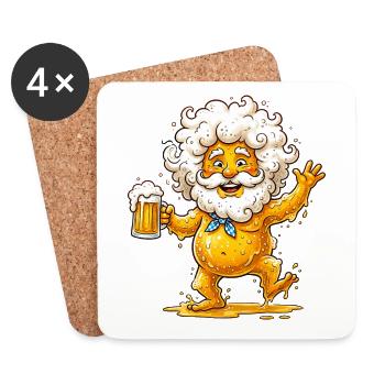 Biermann – Colourful drinking hero - Coasters (set of 4) - white - Front