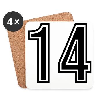 14 Number Symbol - Coasters (set of 4) - white - Front