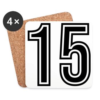 Symbole numérique 15 - Dessous de verre (lot de 4) - blanc - Devant
