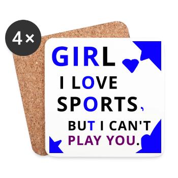 Bold Girl Play Typography - Coasters (set of 4) - white - Front