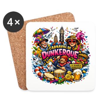 Carnaval Dunkerque Multicolore - Dessous de verre (lot de 4) - blanc - Devant