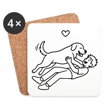 Dog love – unbridled - Coasters (set of 4) - white - Front